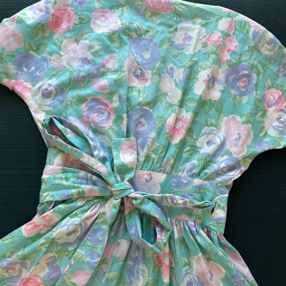 Vintage Impromptu Floral Wrap Dress Medium - Picture 8 of 10